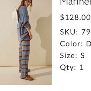 Free People Striped Blue and Red Lounge Set